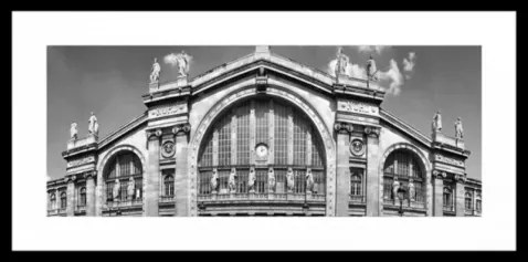 Rámovaný obraz Gare du Nord 80x40 cm, čiernobiely%