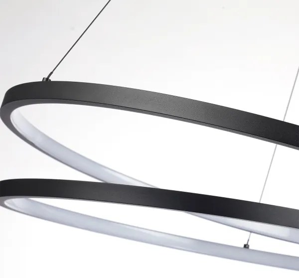 Brilagi-LED Stmievateľný závesný luster na lanku TWISTER LED/48W/230V pr. 50 cm čierna +DO