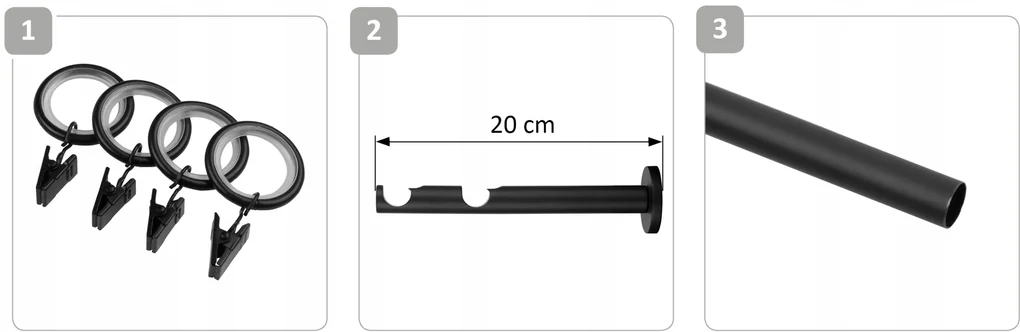 Dekorstudio Garniža dvojradová Guľa zlatá MIX čierna-matná 19mm Dĺžka: 420cm, Typ príslušenstva: Bez príslušenstva