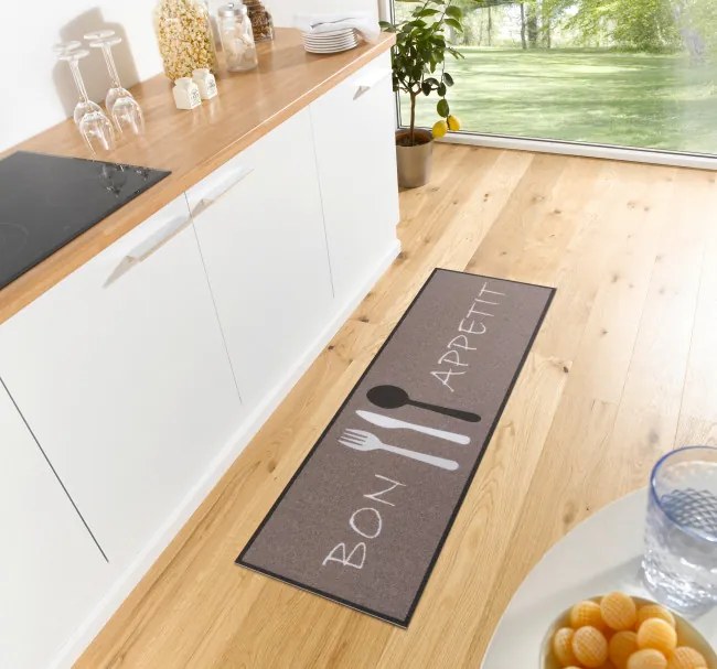 Koberec / Behúň Hanse Home Cook & Clean Bon Appetit hnedý / biely