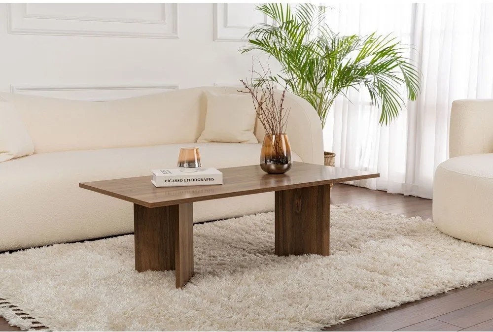 Tmavohnedý konferenčný stolík v dekore orecha 60x119 cm Sabin – Kalune Design