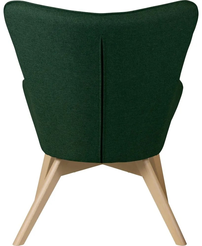 Tmavozelené kreslo s podnožkou Niko – Ropez