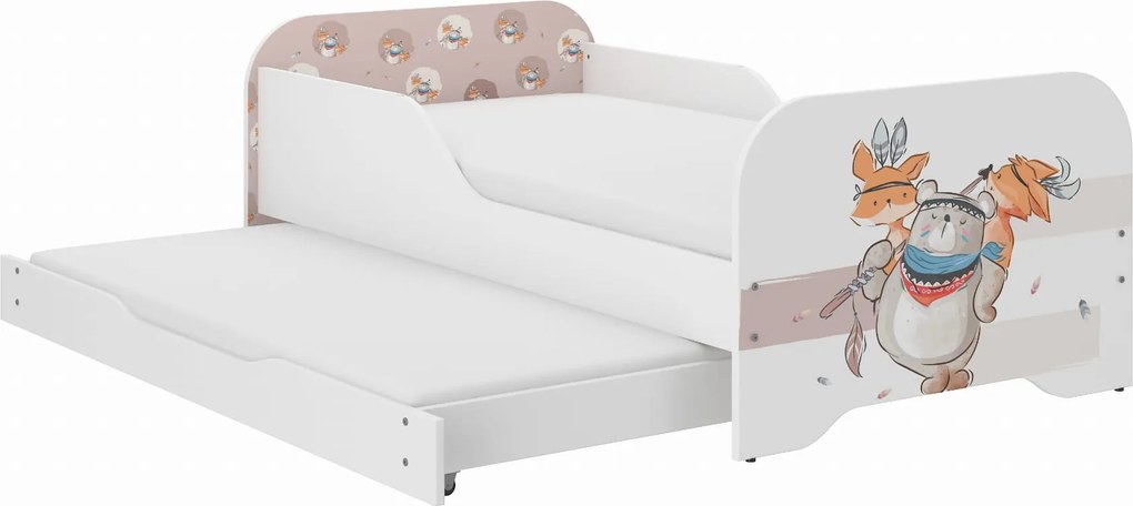 Wooden Toys Detská posteľ MIKI 160x80 MISIU s funkciou spania