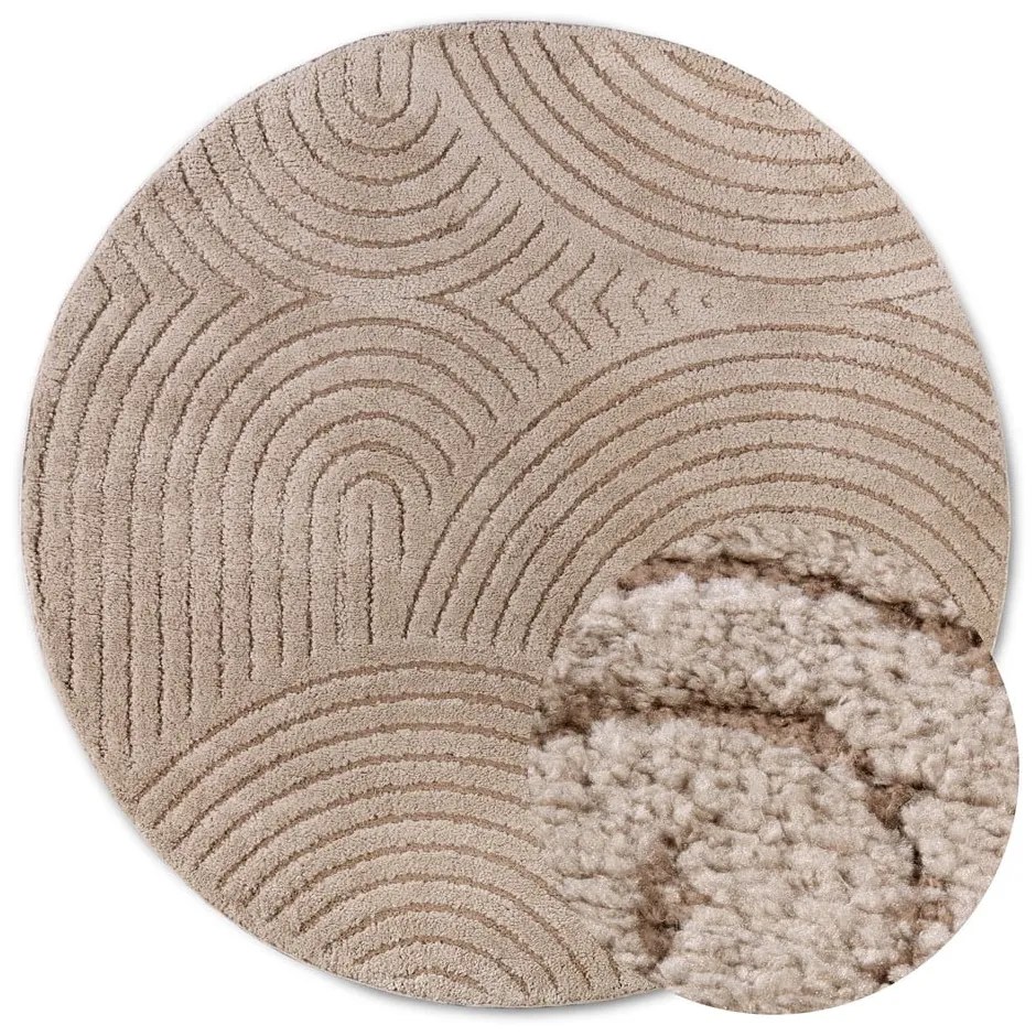 Taupe okrúhly koberec ø 200 cm Panglao New York Taupe – Elle Decoration