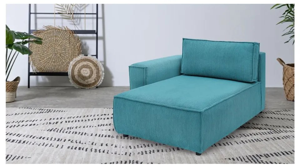 Modrý menčestrový modul pohovky (ľavý roh) Nihad modular – Bobochic Paris