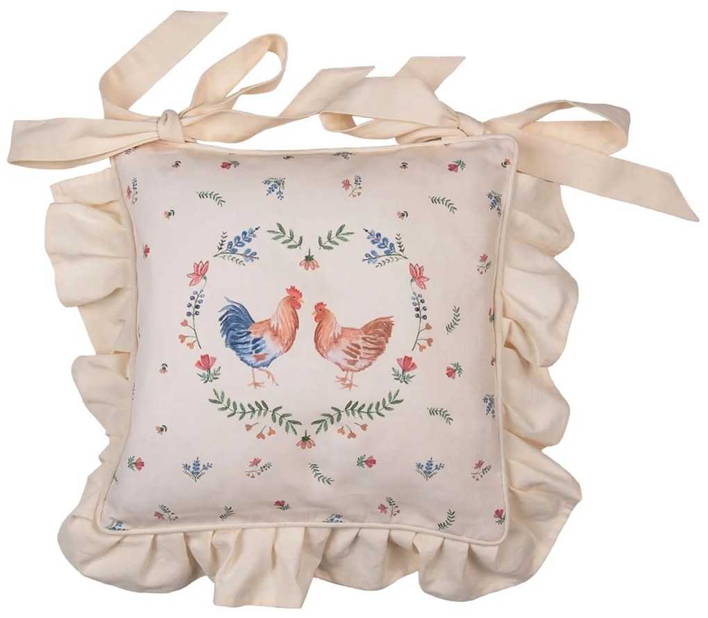 Bavlnený povlak na podsedák Chicken and Rooster