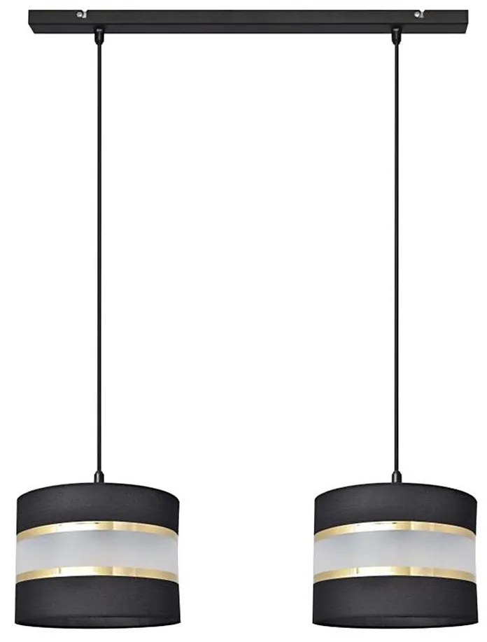 Luster na lanku HELEN 2xE27/15W/230V čierna/zlatá