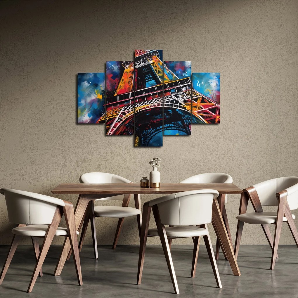 Obraz - Maľba Eiffelovej veže II. (150x105 cm)