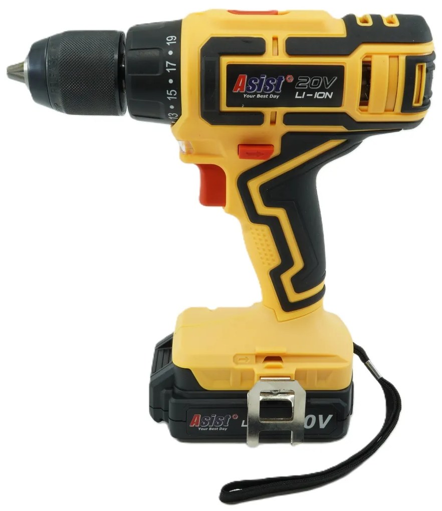 Aku vŕtačka 20V 2,0Ah v kufri ASIST AKU GANG