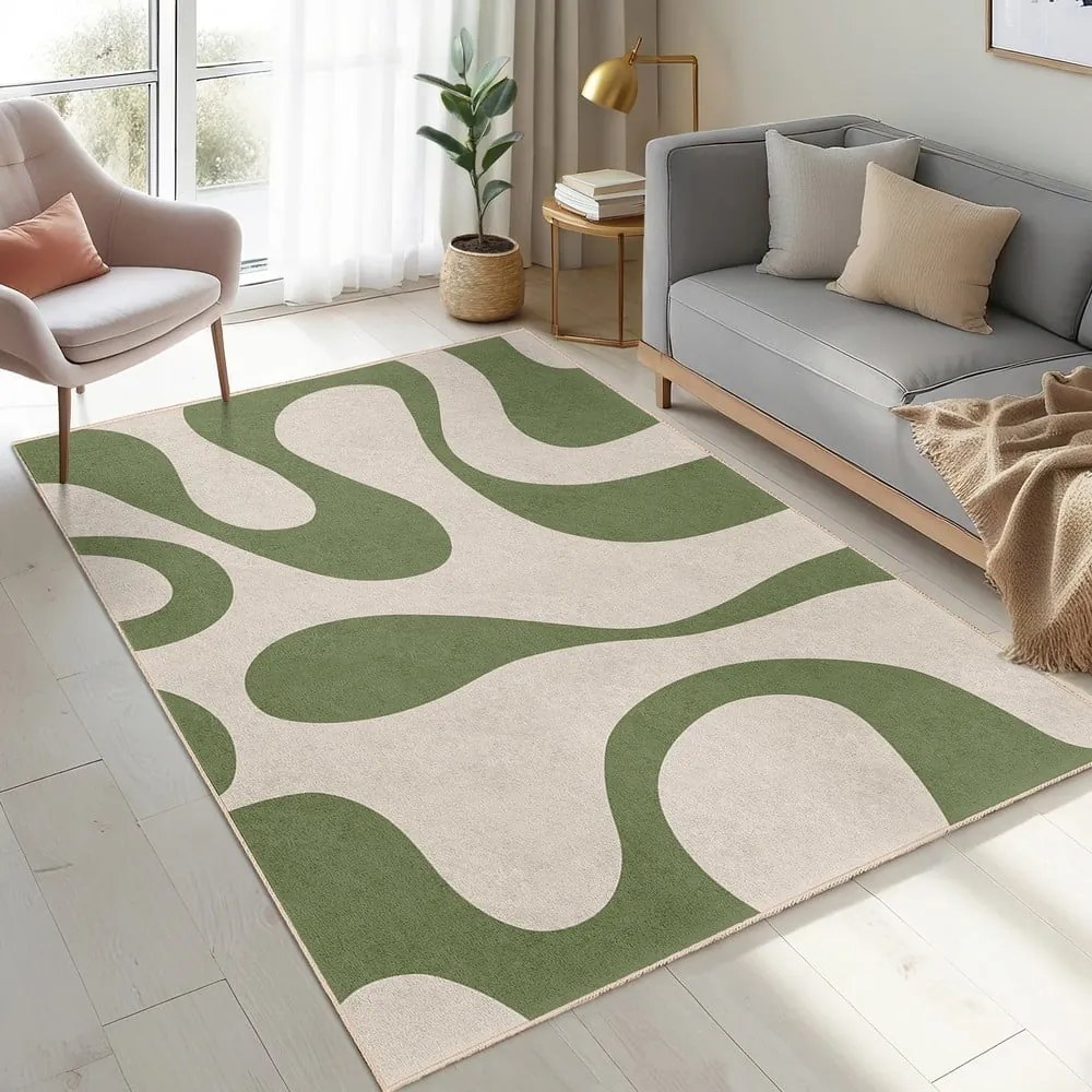 Zelený prateľný koberec 60x100 cm Matcha Latte – Mila Home