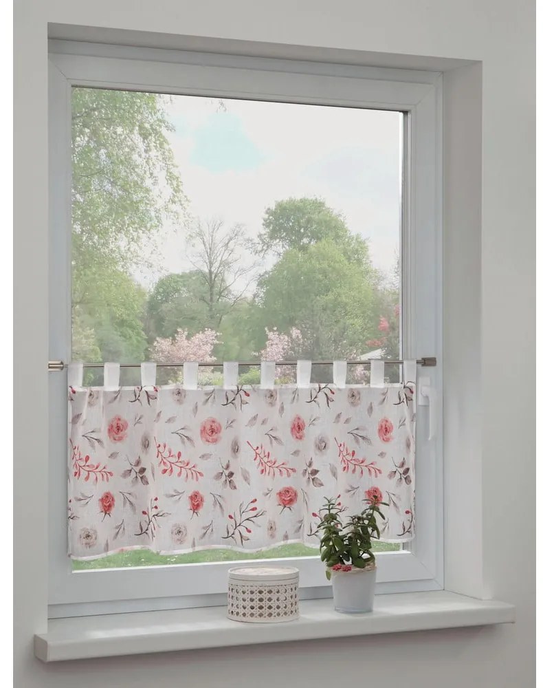 Bielo-ružová záclona 135x45 cm Rose – Sehlbach