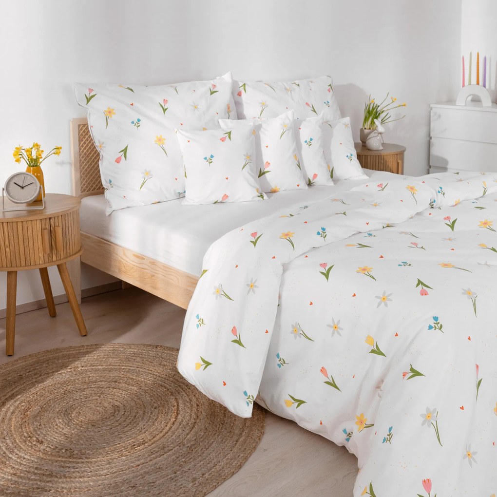 Goldea bavlnené posteľné obliečky - rozkvitnutá záhrada 220 x 200 a 2ks 70 x 90 cm