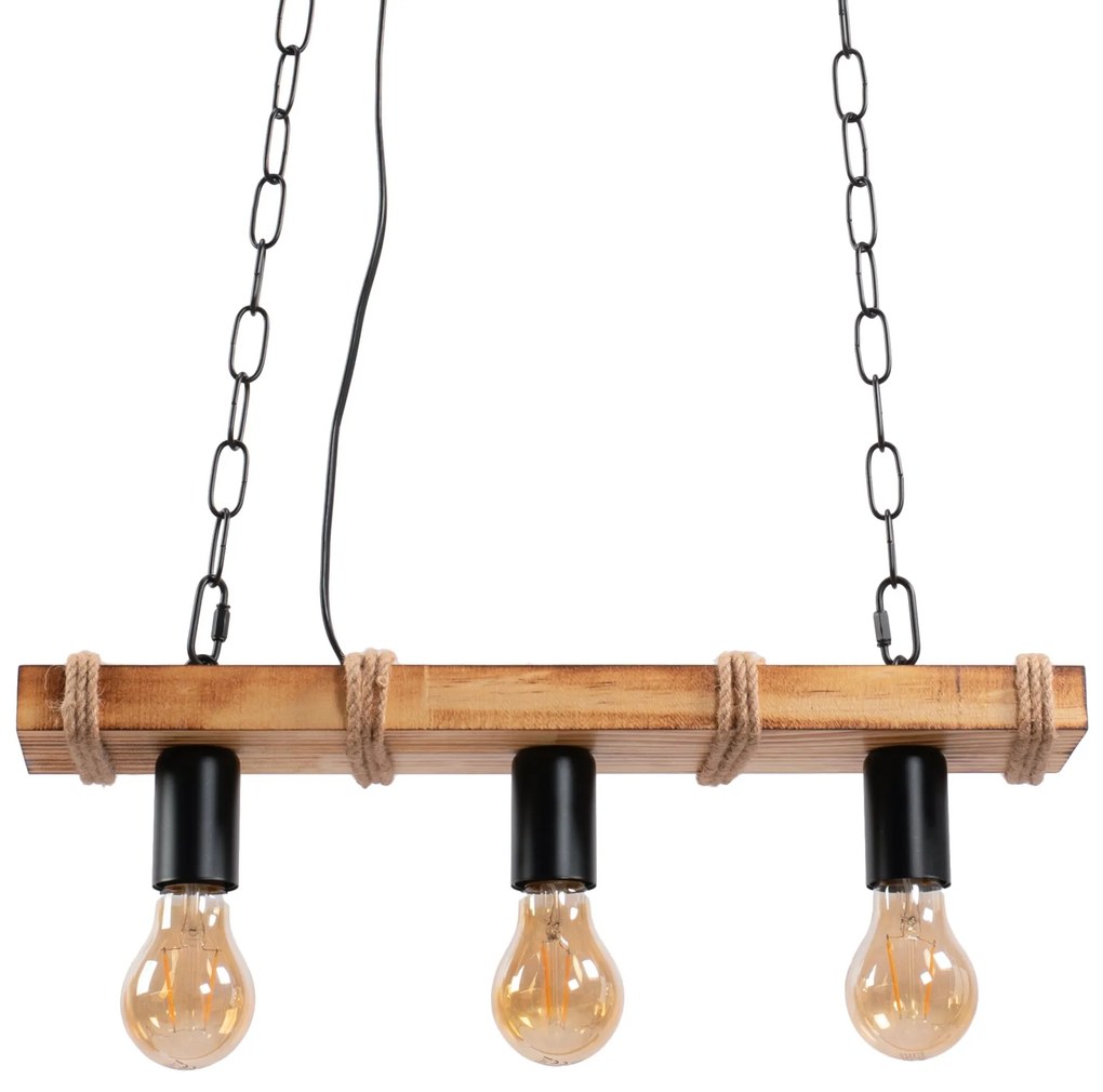 Toolight BOHO LINE, 3-bodové závesné svietidlo 3xE27 APP1319-3CP, hnedá-čierna, OSW-02461