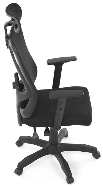 Kancelárska ergonomická stolička MANET — sieťovina / látka, čierna