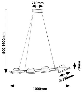 Rabalux 72218 - LED Luster na lanku ODISS LED/36W/230V 3000K