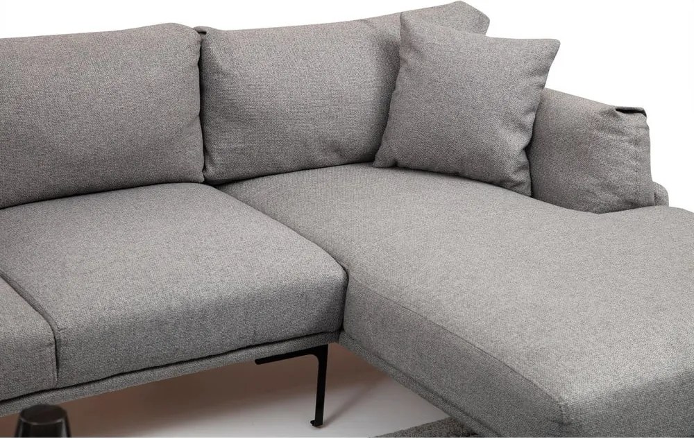 Sivá rohová pohovka Artie Leo, pravý roh