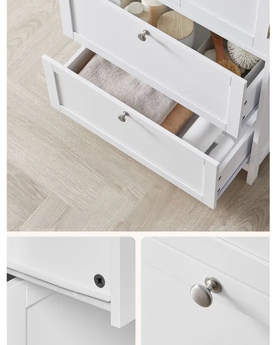 Autronic BONTEC Komoda 60x30x110cm, mdf, biela, AUK-E1055 WT Farba: Biela