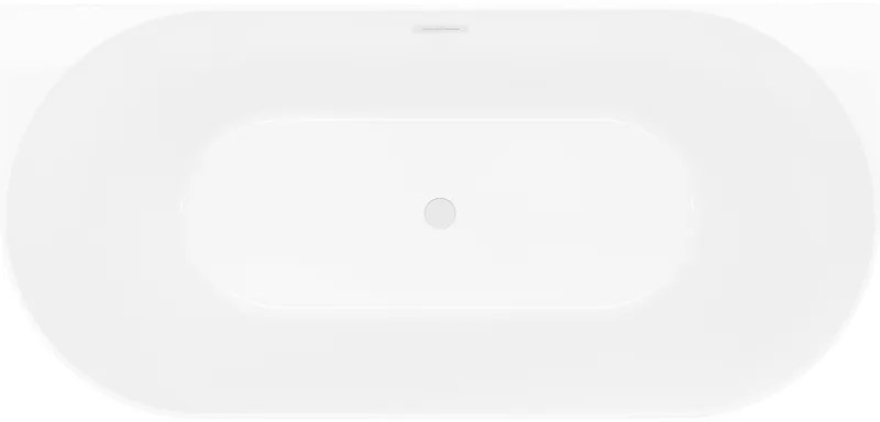 Mexen Oval Slim, voľne stojaca vaňa ku stene, 170 x 80 cm, biela-šedá, biely prepad, 52661708062-20