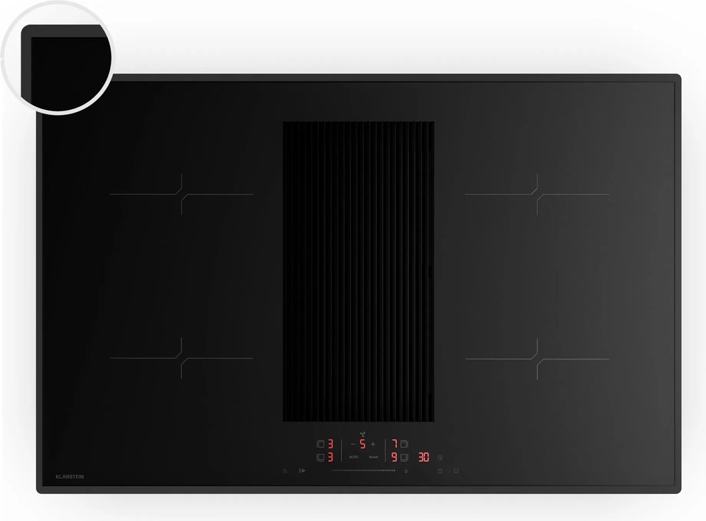 Klarstein Velaire indukčná varná doska s integrovaným digestorom Elegantná, minimalistická, výkonná 8400 W 80 cm