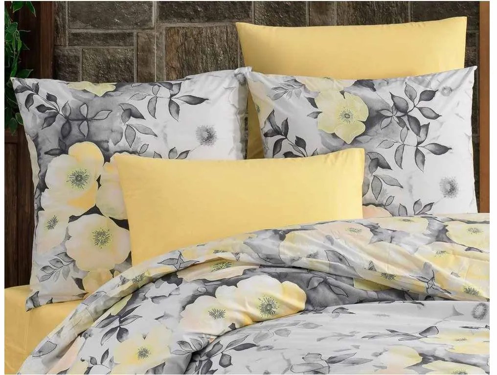 BedTex, Cz Bavlnené obliečky Alisa žlté DeLuxe Rozmer: 1x70x90 / 1x140x200 cm