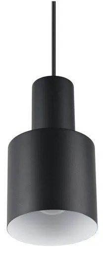 Čierne závesné svietidlo s kovovým tienidlom ø 12 cm Agudo – Trio