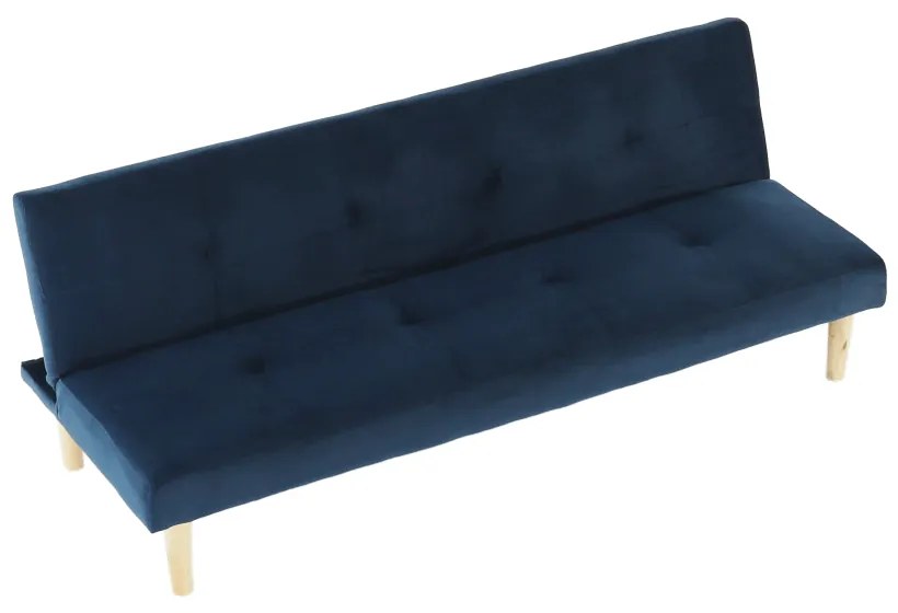 Kondela Pohovka rozkladacia, tmavomodrá Velvet látka/dub, ALIDA