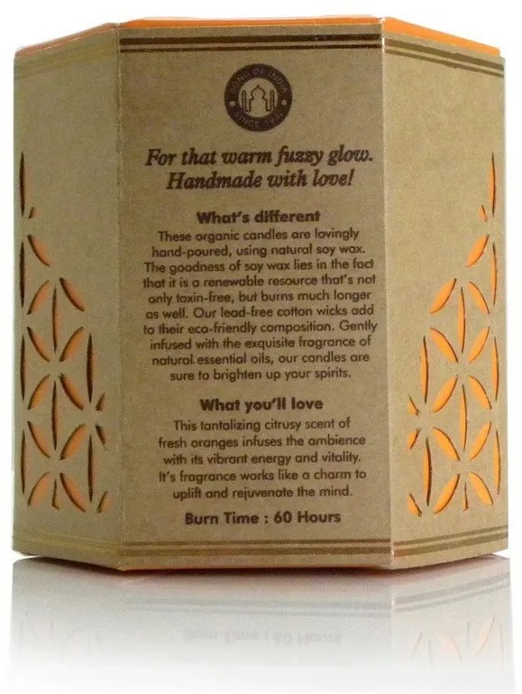 Prírodná vonná sójová sviečka 200g v jantárovom skle, Nagpuri Narangi - Orange