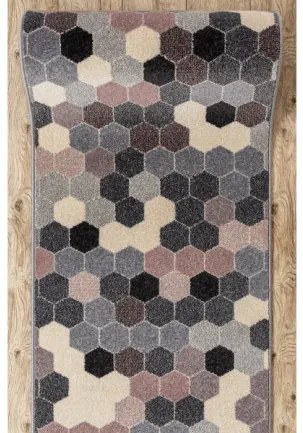 Behúň HEOS 78537 sivý / ružový / krém HEXAGON