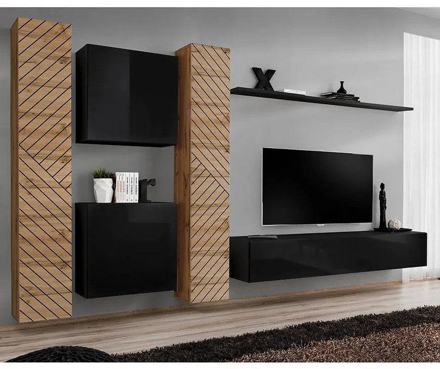 Obývacia Stena Switch VI Line Wotan/Čierna