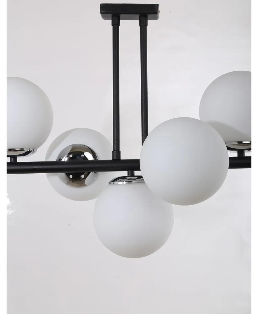 Biele/čierne stropné svietidlo so skleneným tienidlom ø 15 cm Sail – Squid Lighting