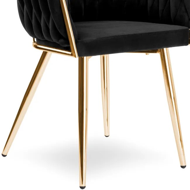 Jedálenská stolička COFTON zamatová, zlatá / čierna