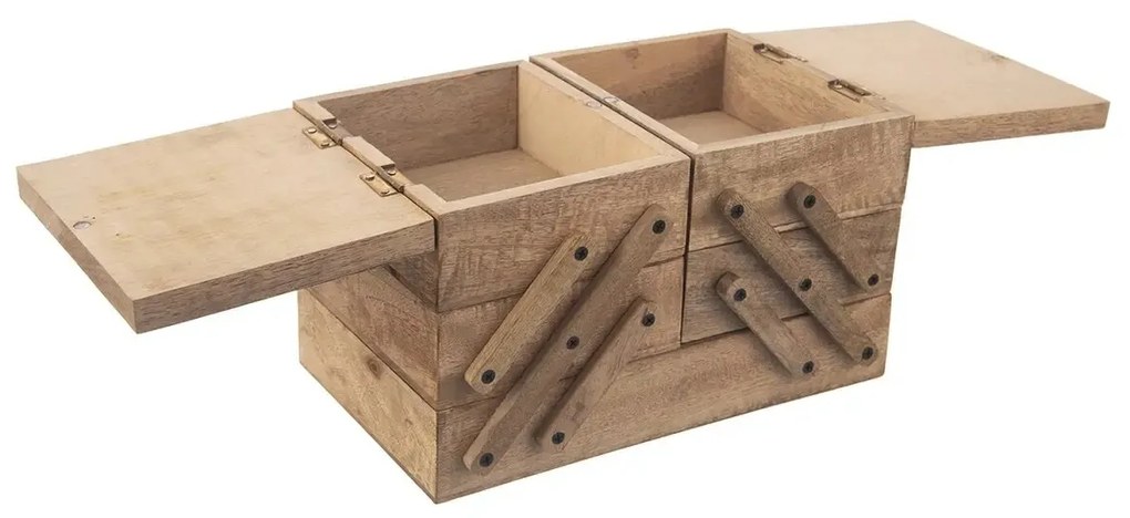 Orion Drevená kazeta na šitie Mango rozkladacia 30,5 x 20 x 21 cm