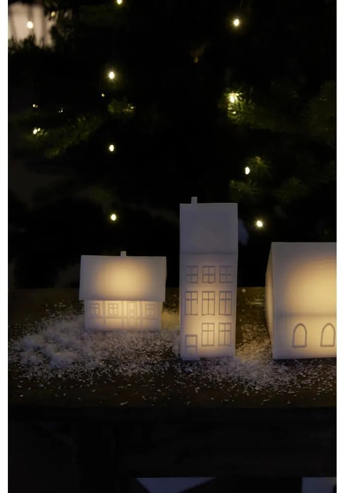 Biela svetelná dekorácia na baterky Copenhagen City Church – Sirius