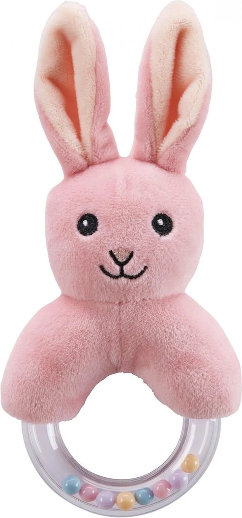 Kids Concept Detská hrkálka s hryzadlom Pink Rabbit