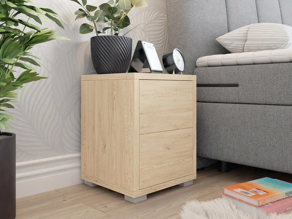 Nočný stolík Alekto N2SZ AK08, Farby: biela