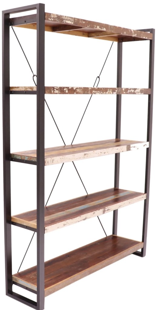 furniture-nabytek.cz - Knihovna regál 140x200x35 kov a dřevo mango