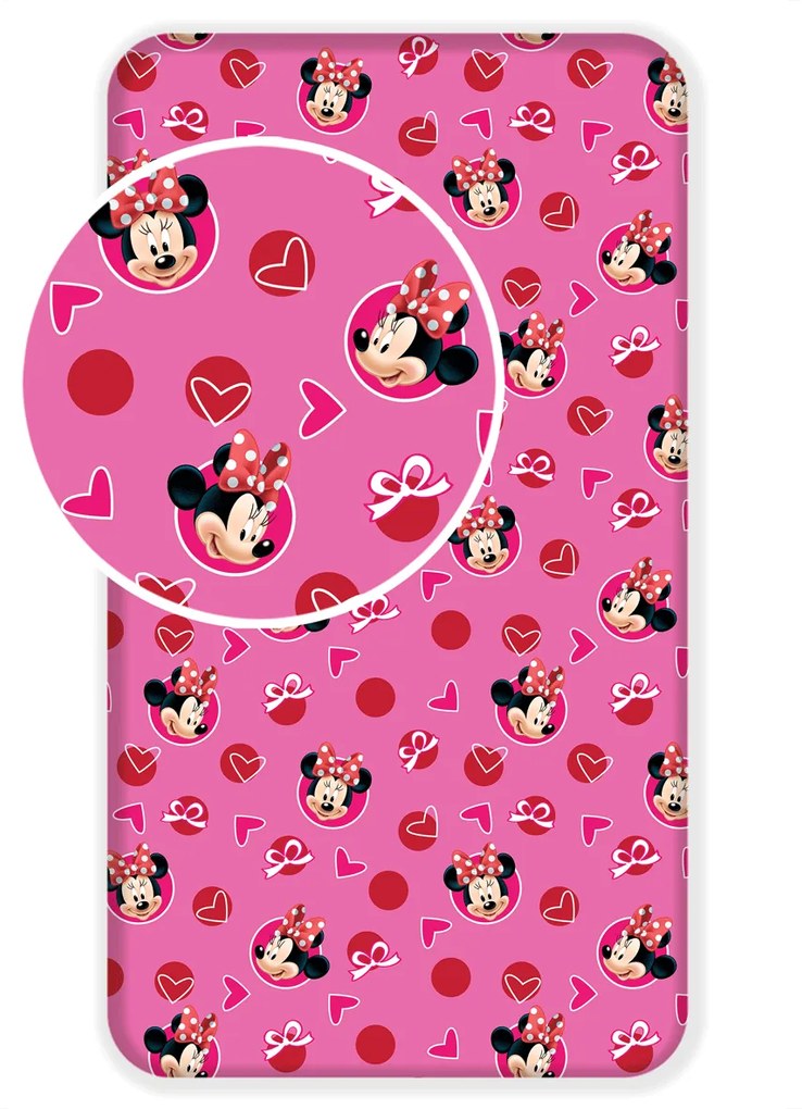 Jerry Fabrics Prestieradlo Minnie hearts 90x200 cm