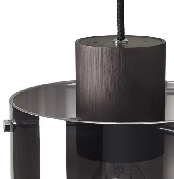 Brilliant - Luster na lanku BETH 3xE27/60W/230V čierna/dymová