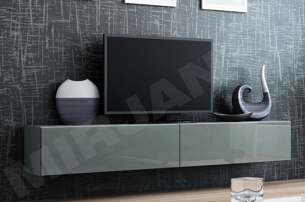 TV stolík/skrinka Zylia 180 (šedý + šedý lesk). Akcia -6%. Vlastná spoľahlivá doprava až k Vám domov. 1053753