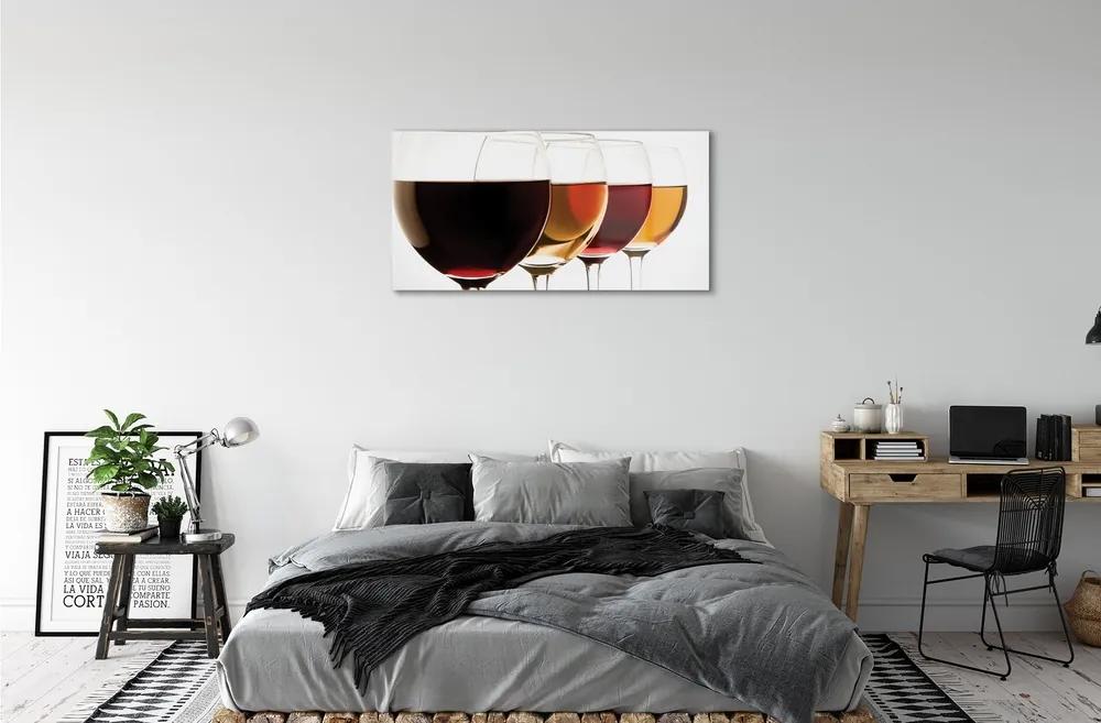 Obraz na skle poháre vína 140x70 cm