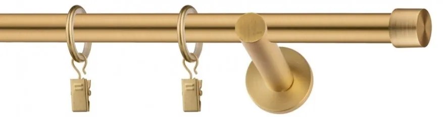 Dekorstudio Garniža jednoradová Luna zlatá 19mm Dĺžka: 320cm, Typ uchytenia: Držiak modern, Typ príslušenstva: Krúžky tiché so štipcami