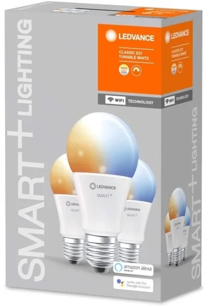 SADA 3x LED Stmievateľná žiarovka SMART+ E27/9W/230V 2700K-6500K - Ledvance