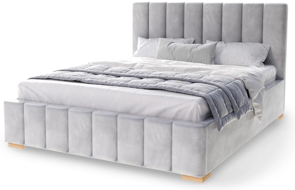 Manželská čalúnená posteľ s úložným priestorom Austin 180x200 - sivá