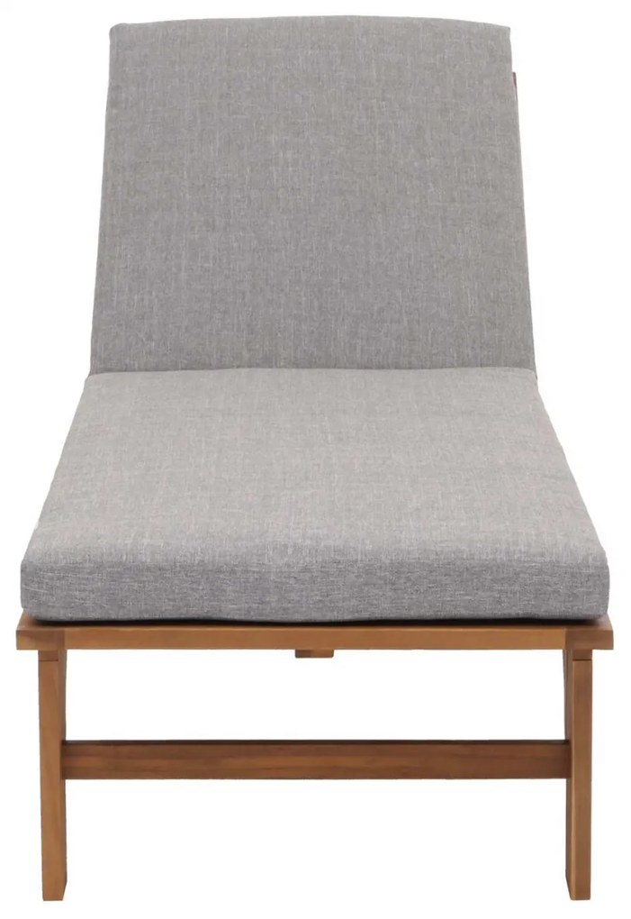 Lehátko HWC-N48, masívne akáciové drevo - sivý vankúš