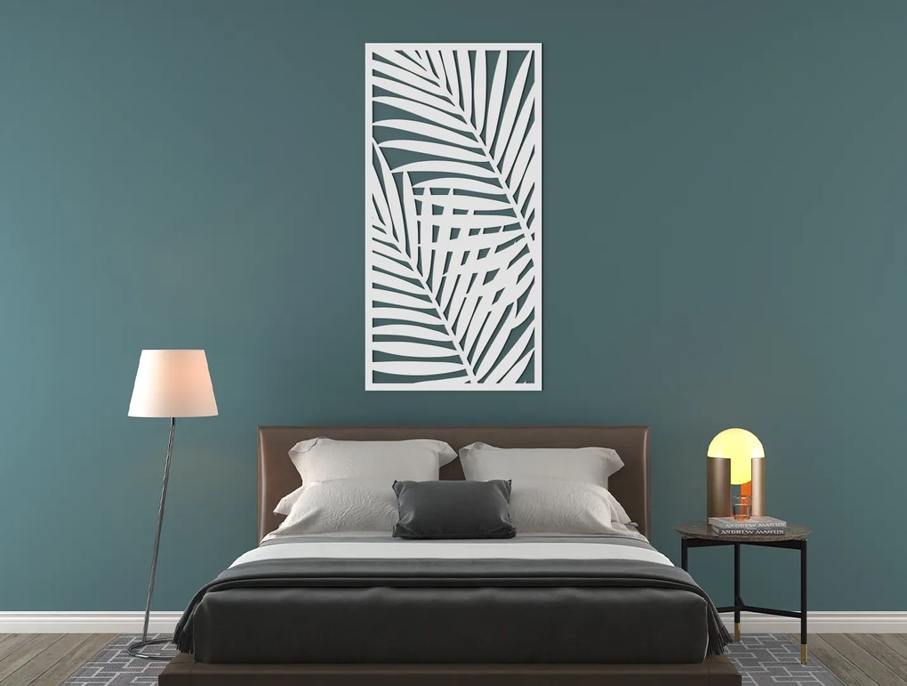 drevko 3D obraz na stenu Palmové listy Rozmer obrazu: 44,5 x 22,5 cm, Farba dekorácie: Čierna