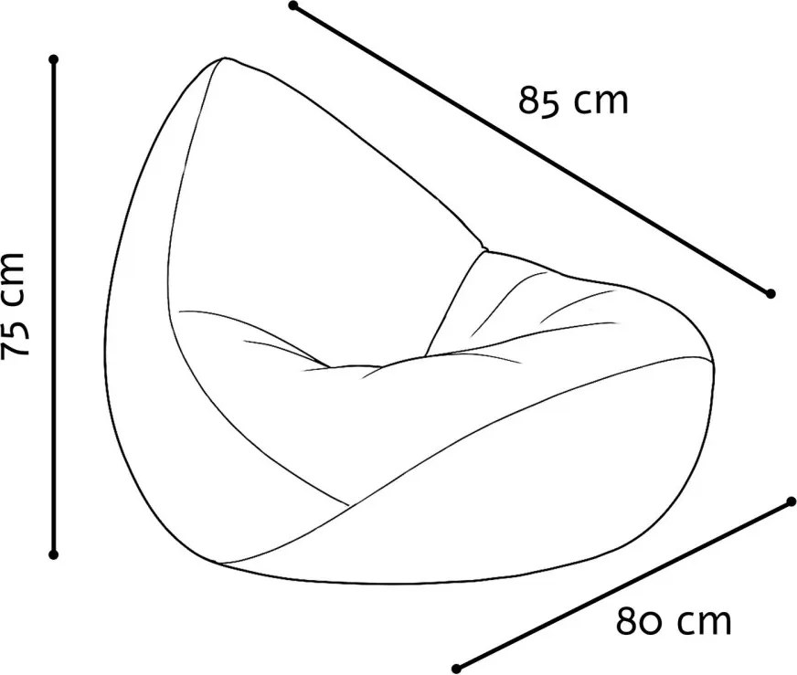 Sedací vak pre deti – sivý, prémiový manšestr
