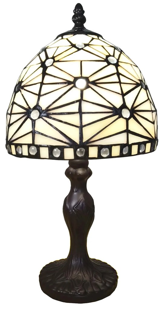 Biela stolná tiffany nočná lampa 18*33
