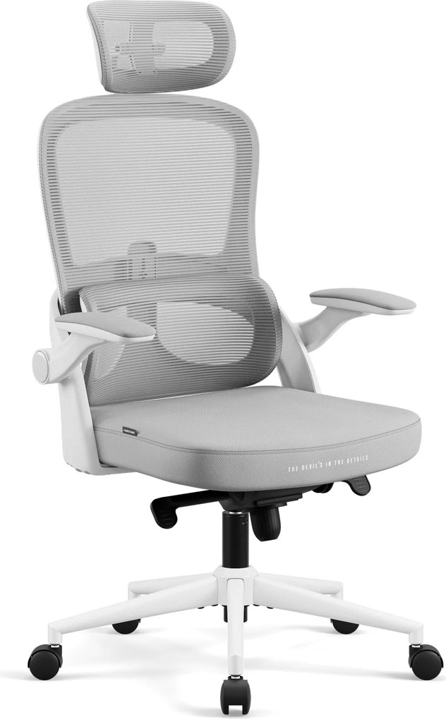 Ergonomická kancelárska stolička Normal Size, svetlosivá: Diablo V-Light