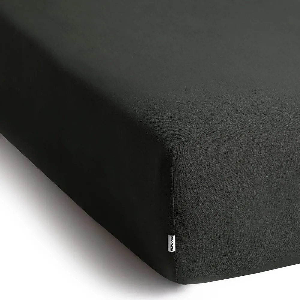 Tmavosivá napínacia plachta jersey 90x200 cm Amber – Restilo
