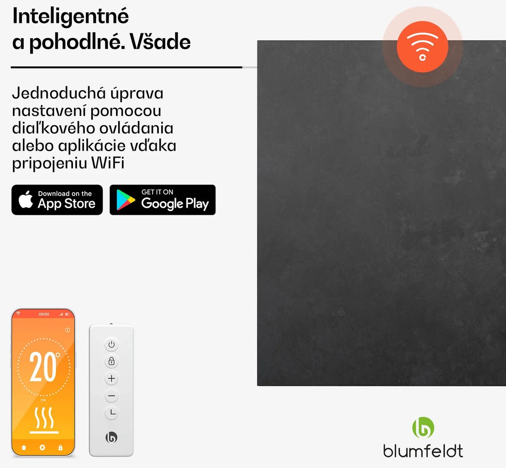 Blumfeldt Heat Square, Infračervené vykurovanie, WiFi ovládanie, 350 W, IP44